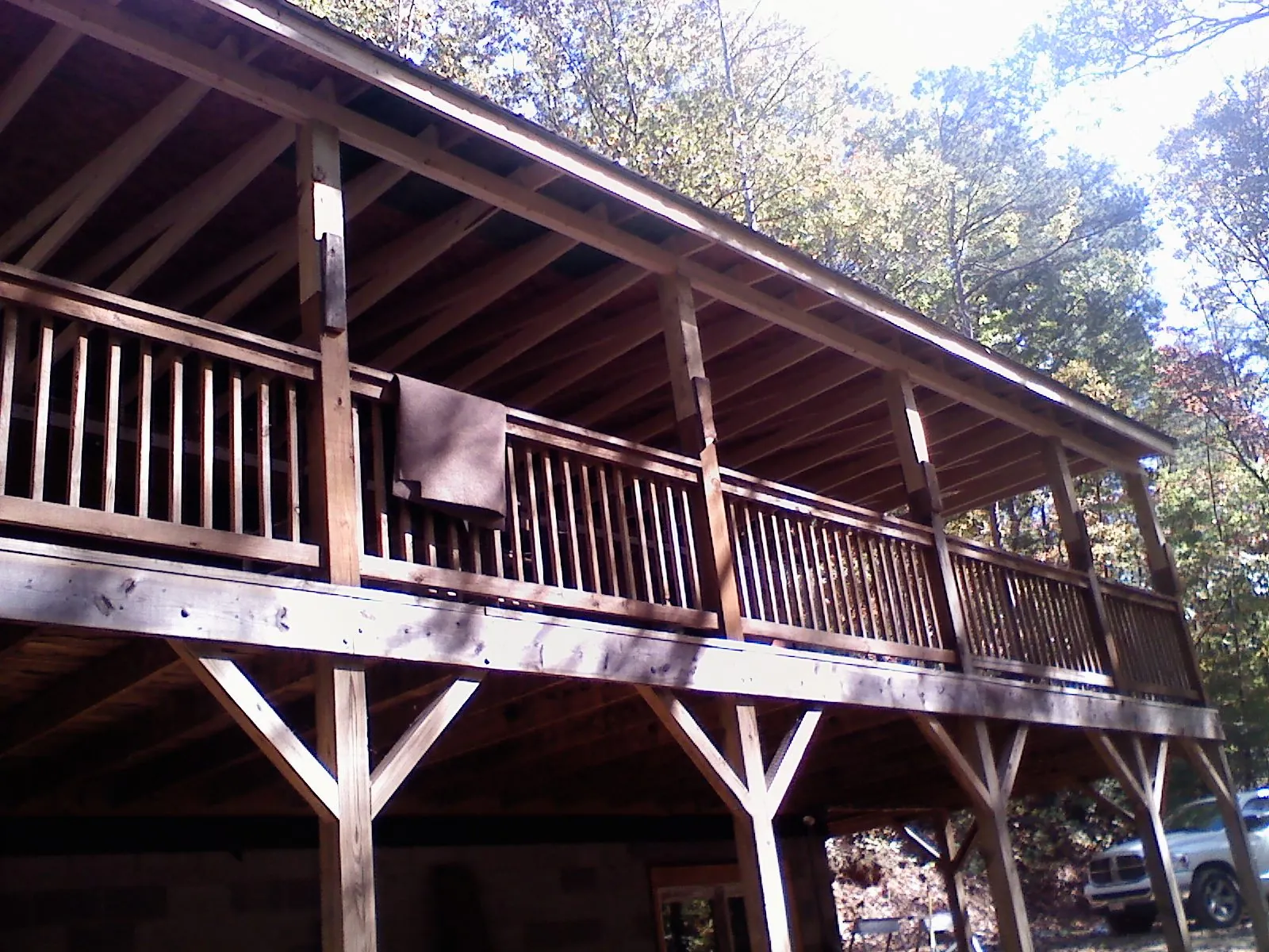 Timber framing under a new elevated porch and deck — Roof Leak Repair in North Bend by Roofing Brothers